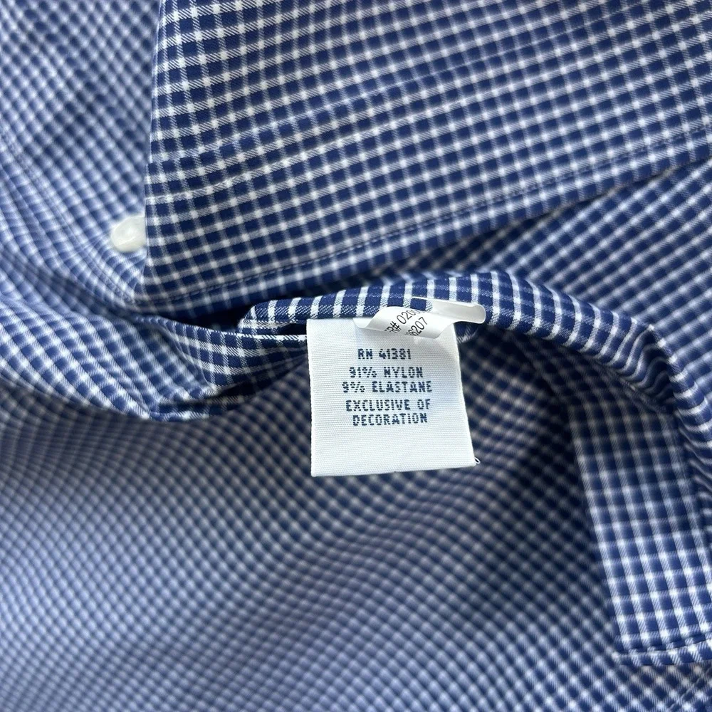 Polo Ralph Lauren XXL Navy Gingham Check Performance Long Sleeve Button Down